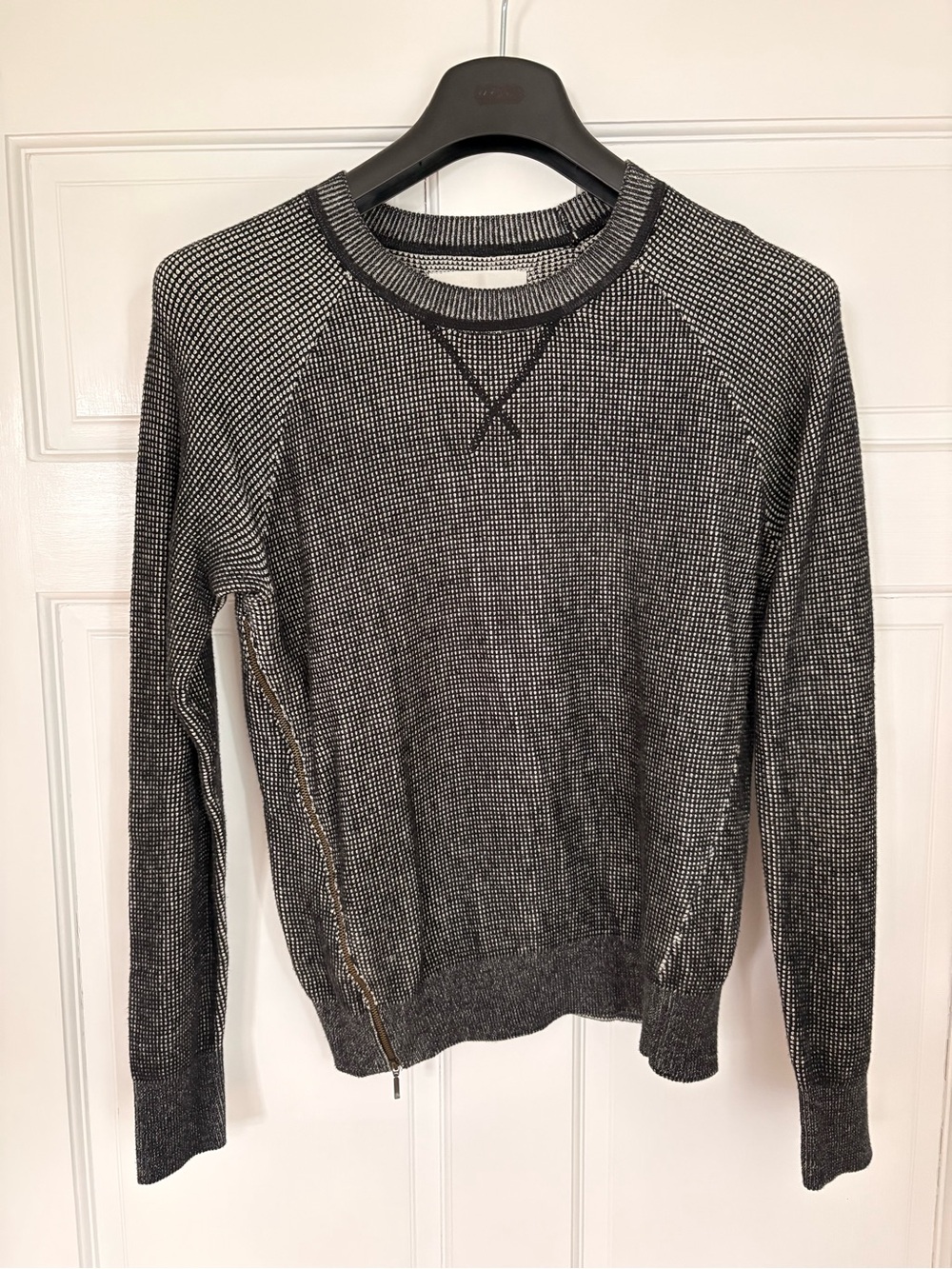 Brochu Walker Black & White Heathered Crewneck Sweater